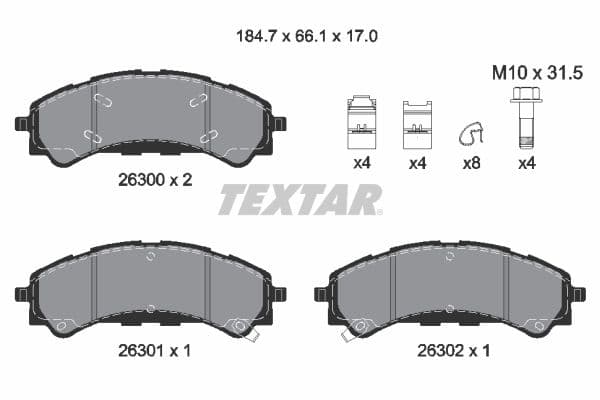 set placute frana,frana disc TEXTAR Q+ 2630001