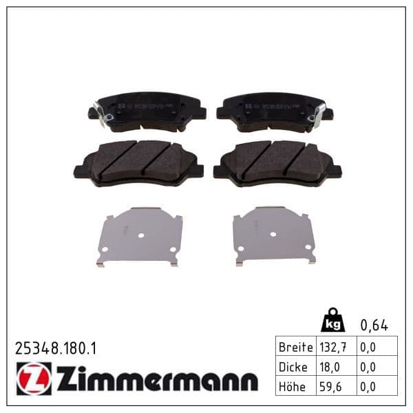 set placute frana,frana disc ZIMMERMANN 25348.180.1