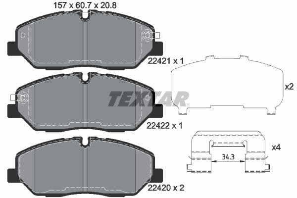 set placute frana,frana disc TEXTAR Q+ 2242101