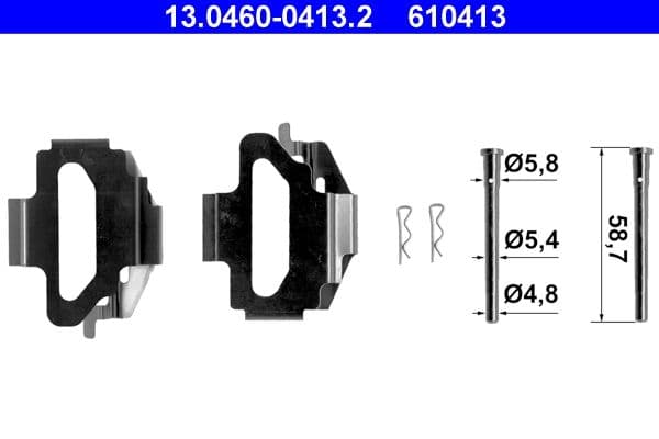 Set accesorii, placute frana ATE 13.0460-0413.2