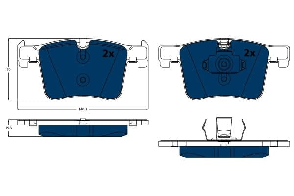 set placute frana,frana disc TRW ELECTRIC BLUE GDB1942BTE