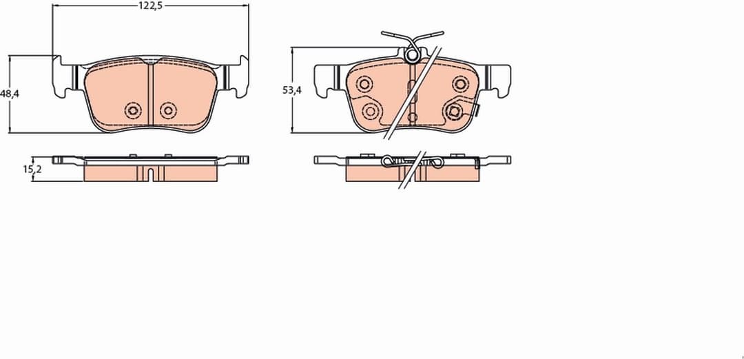 set placute frana,frana disc TRW GDB2223