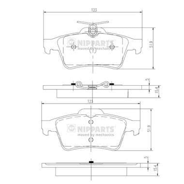 set placute frana,frana disc NIPPARTS N3613022