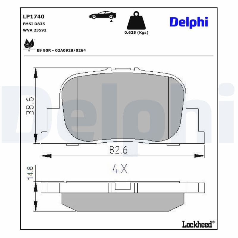 set placute frana,frana disc DELPHI LP1740