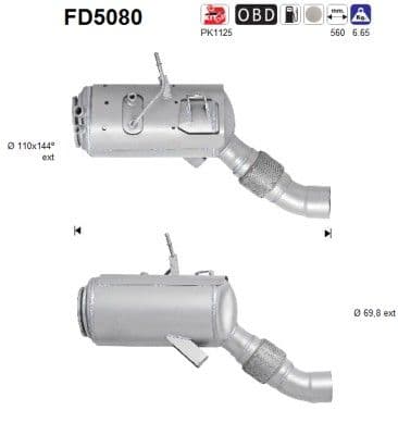 Filtru funingine/particule, sist.de esapament AS FD5080