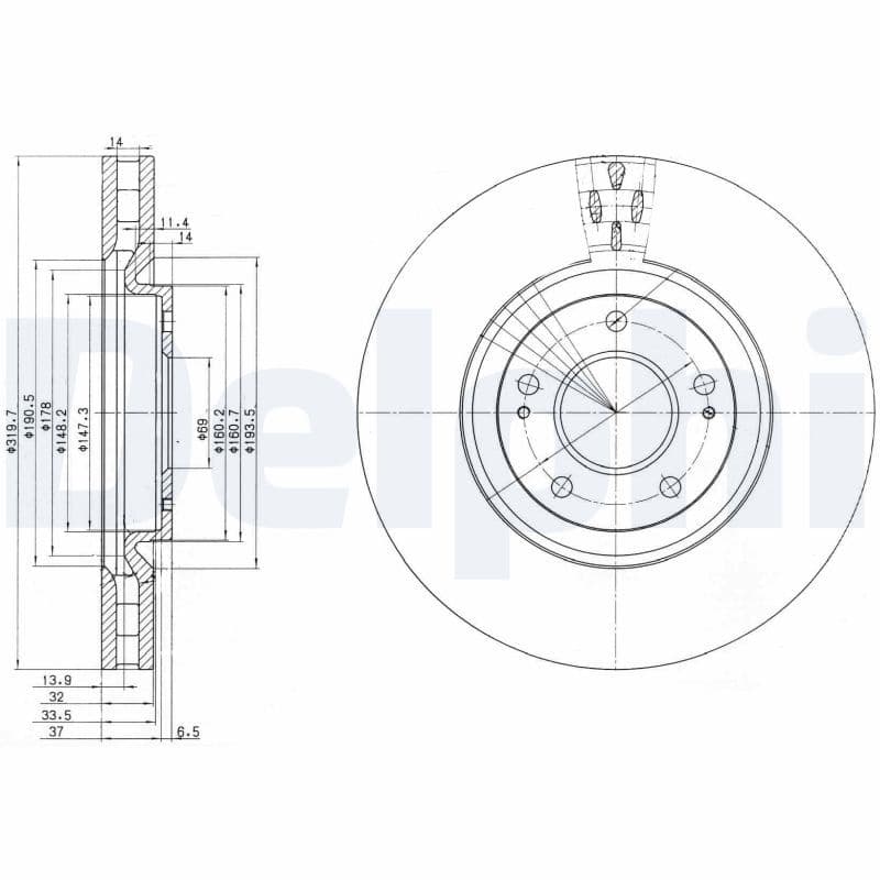 Disc frana DELPHI BG3988