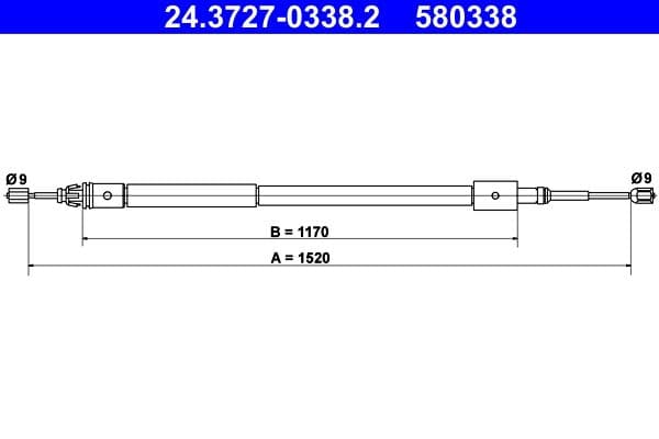 Cablu, frana de parcare ATE 24.3727-0338.2