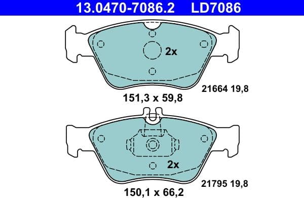 set placute frana,frana disc ATE Ceramic 13.0470-7086.2
