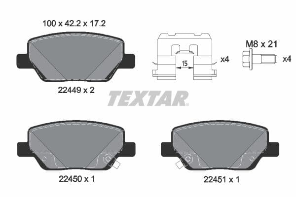 set placute frana,frana disc TEXTAR Q+ 2244901