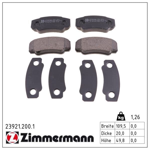 set placute frana,frana disc ZIMMERMANN 23921.200.1