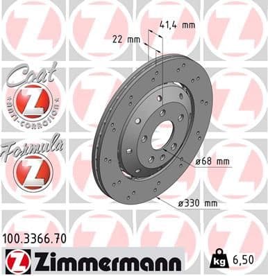Disc frana ZIMMERMANN FORMULA Z 100.3366.70