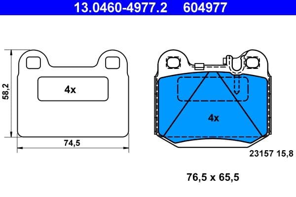 set placute frana,frana disc ATE 13.0460-4977.2