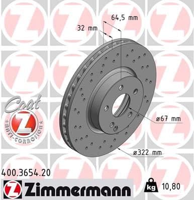 Disc frana ZIMMERMANN COAT Z 400.3654.20