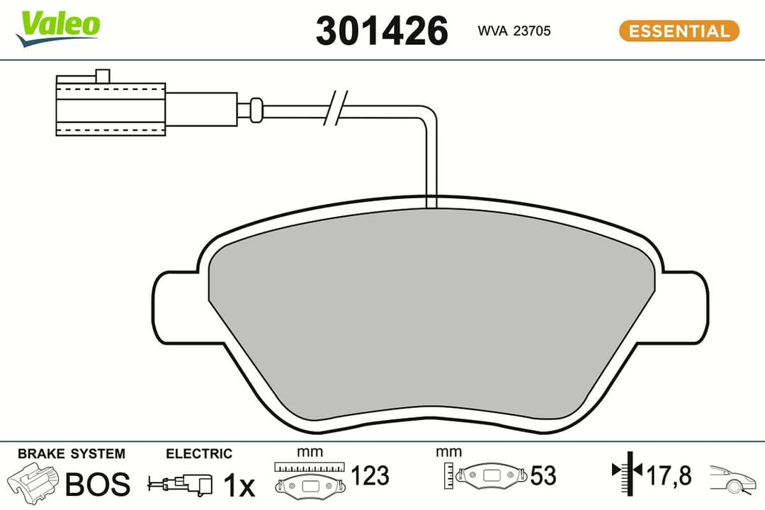 set placute frana,frana disc VALEO ESSENTIAL 301426