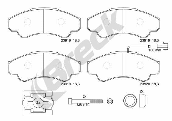 set placute frana,frana disc BRECK 23919 00 703 10