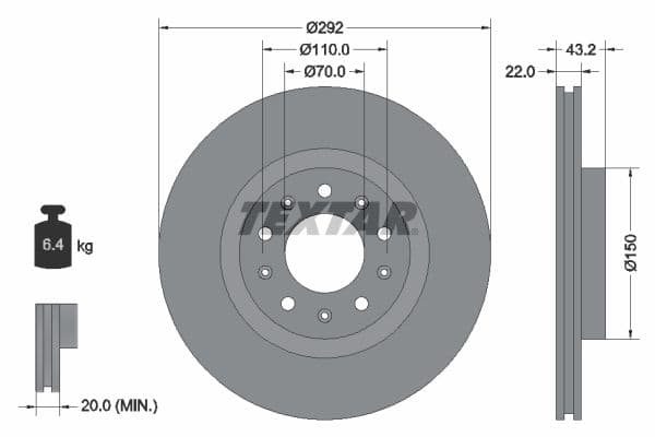 Disc frana TEXTAR PRO 92221103