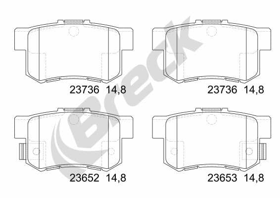 set placute frana,frana disc BRECK 23652 00 704 00