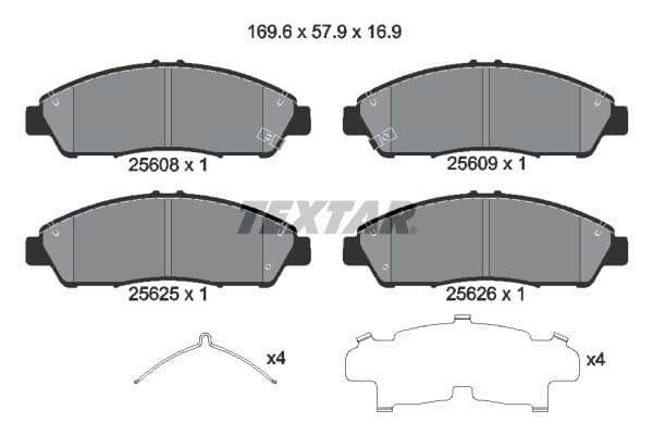 set placute frana,frana disc TEXTAR 2560801