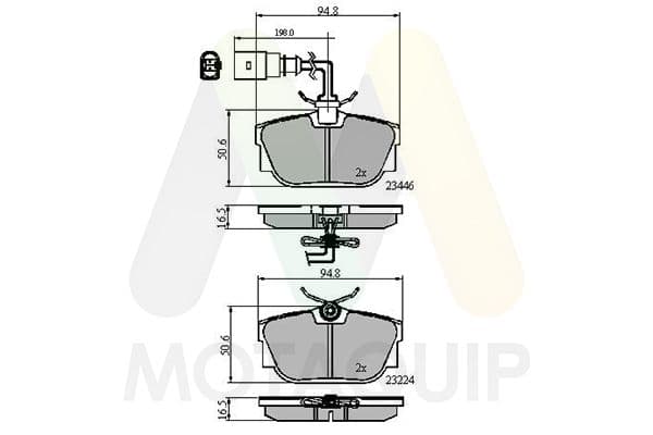 set placute frana,frana disc MOTAQUIP LVXL1134