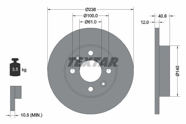 Disc frana TEXTAR PRO 92036103