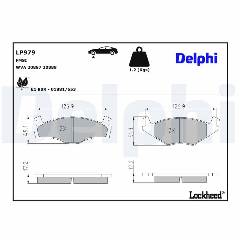 set placute frana,frana disc DELPHI LP979