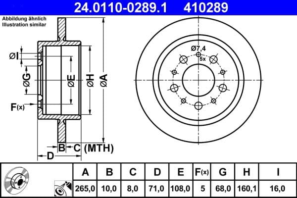 Disc frana ATE 24.0110-0289.1
