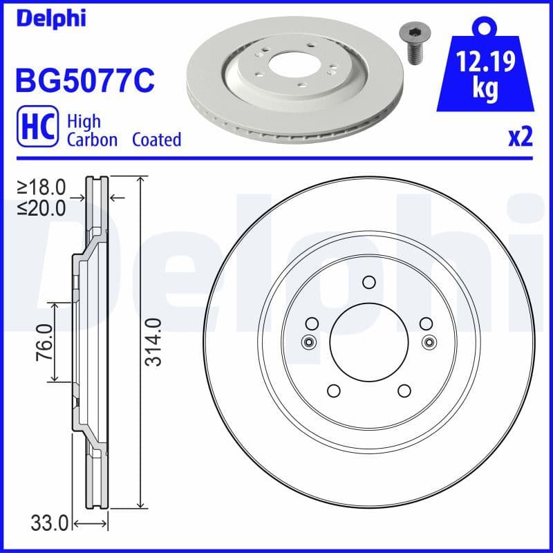 Disc frana DELPHI BG5077C