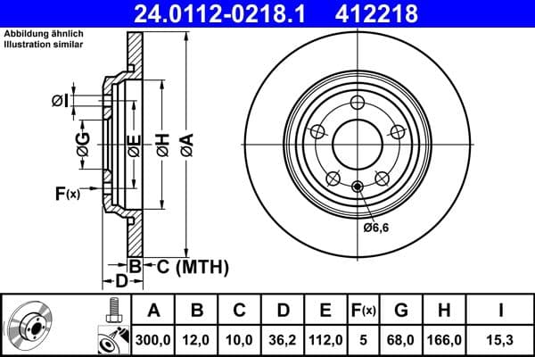 Disc frana ATE 24.0112-0218.1