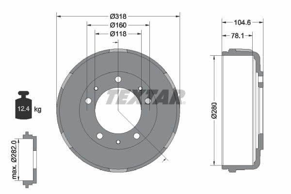 Tambur frana TEXTAR 94024600