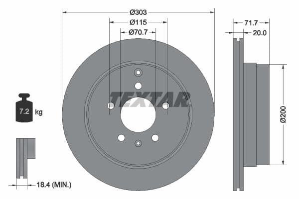 Disc frana TEXTAR 92165503