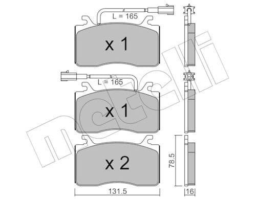 set placute frana,frana disc METELLI 22-1100-0