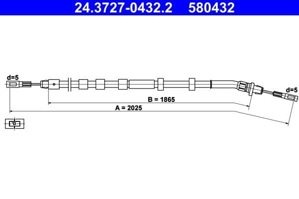 Cablu, frana de parcare ATE 24.3727-0432.2
