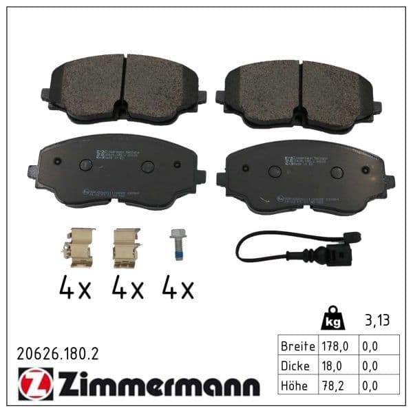 set placute frana,frana disc ZIMMERMANN 20626.180.2