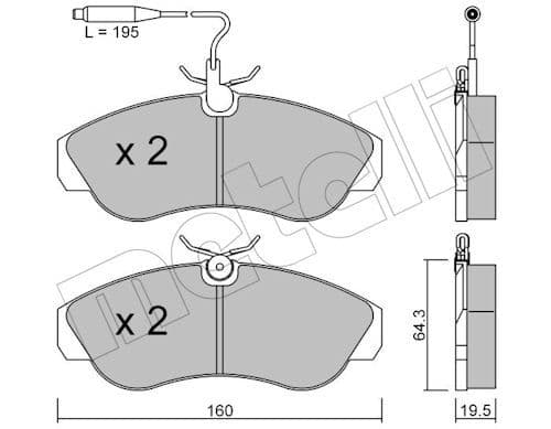 set placute frana,frana disc METELLI 22-0155-0