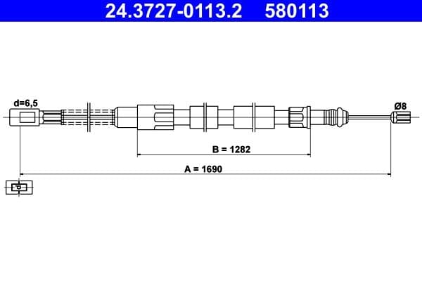 Cablu, frana de parcare ATE 24.3727-0113.2
