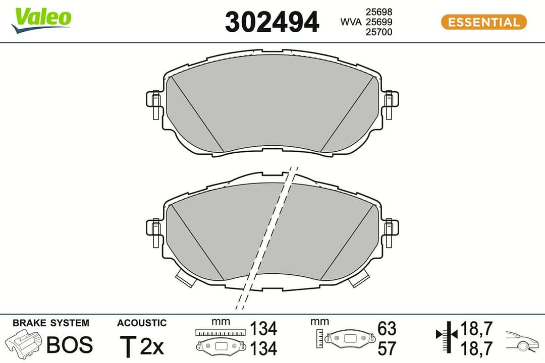 set placute frana,frana disc VALEO 302494