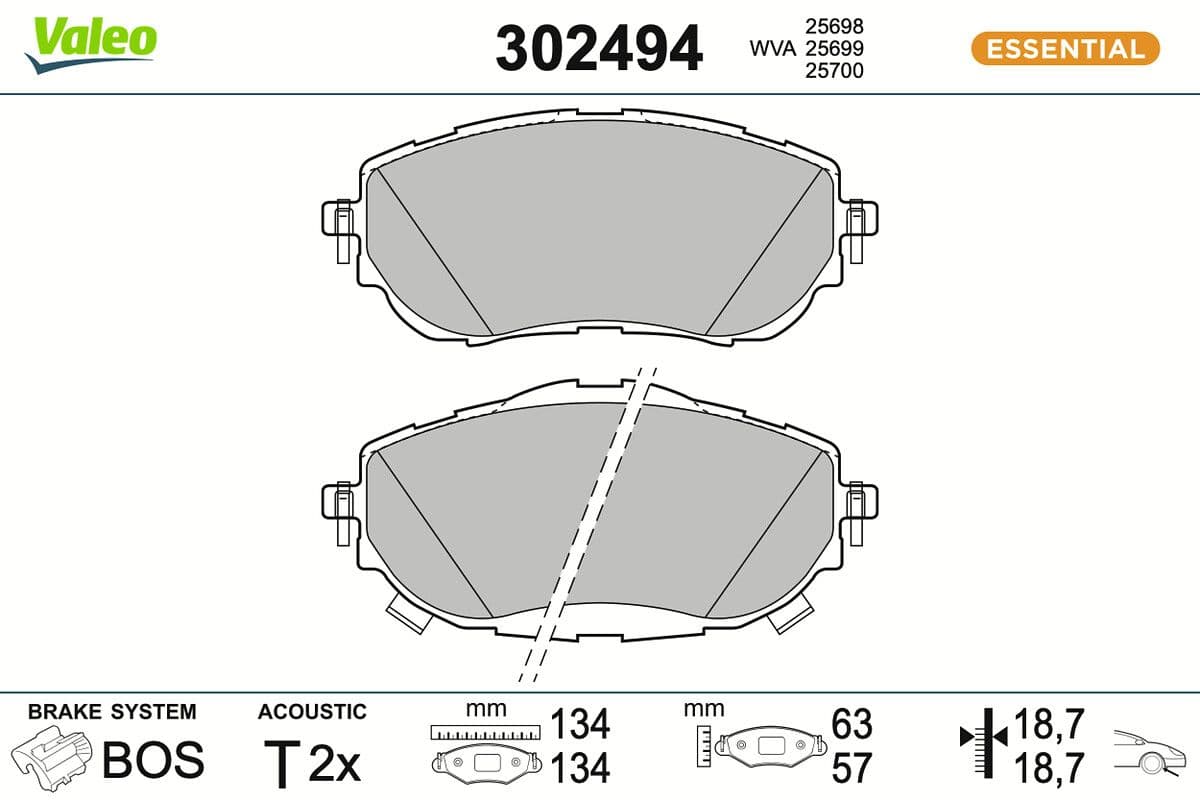 set placute frana,frana disc VALEO 302494