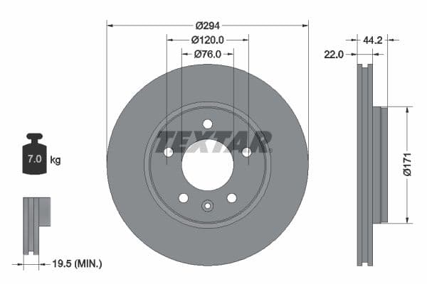 Disc frana TEXTAR PRO 92121403