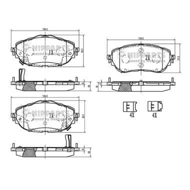set placute frana,frana disc NIPPARTS N3602150