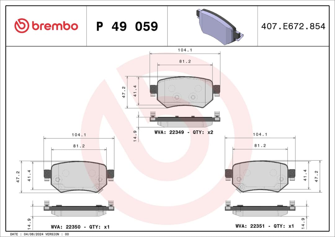 set placute frana,frana disc BREMBO PRIME LINE P 49 059