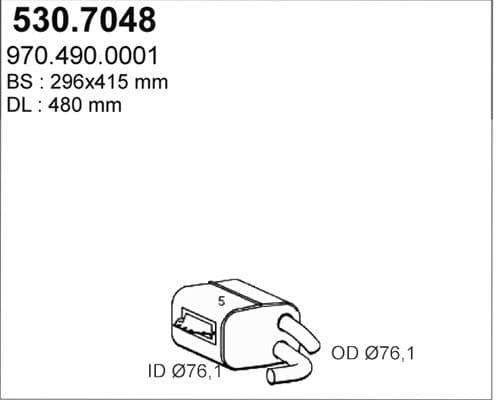 Amortizor zgomot mijloc/spate ASSO 530.7048