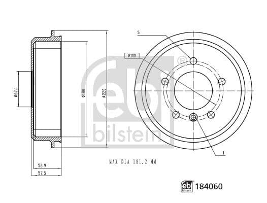 Tambur frana FEBI BILSTEIN 184060