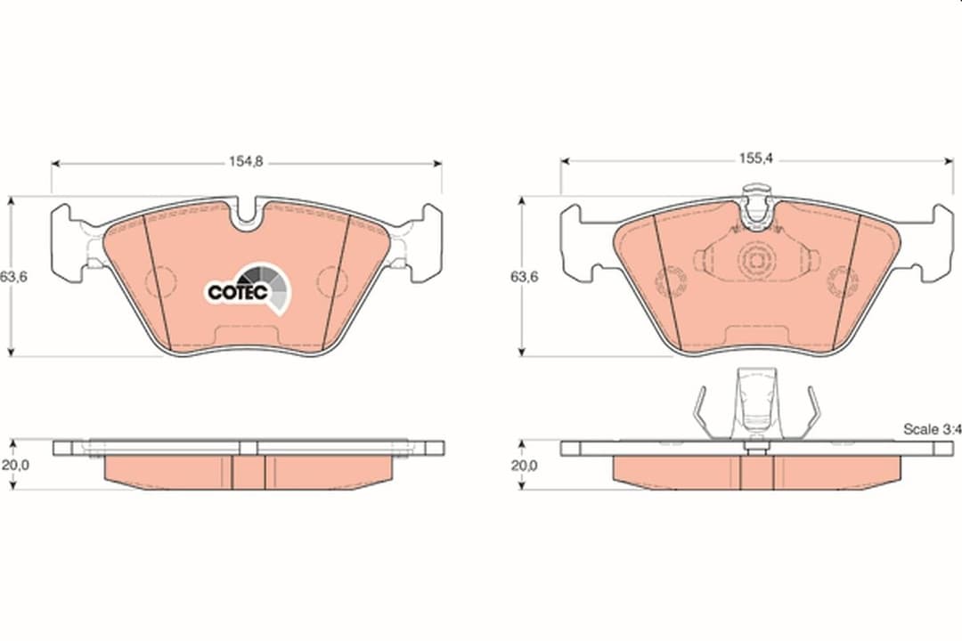 set placute frana,frana disc TRW GDB1404