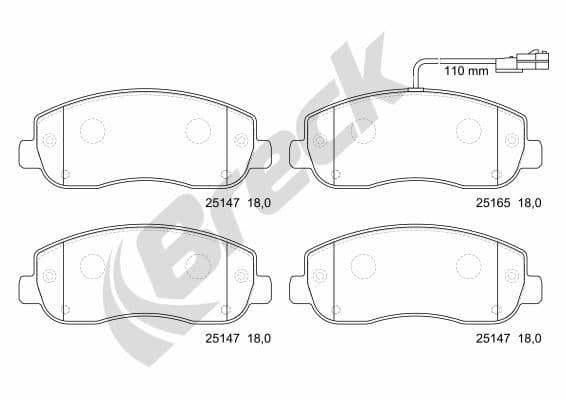 set placute frana,frana disc BRECK 25147 00 703 10