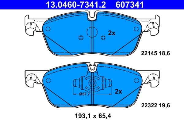 set placute frana,frana disc ATE 13.0460-7341.2