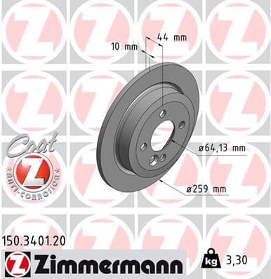 Disc frana ZIMMERMANN 150.3401.20