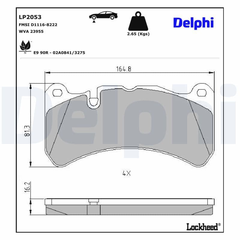 set placute frana,frana disc DELPHI LP2053