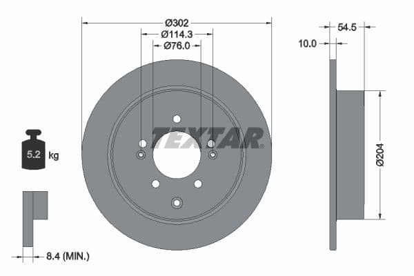 Disc frana TEXTAR PRO 92293303