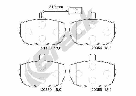 set placute frana,frana disc BRECK 21160 00 701 10