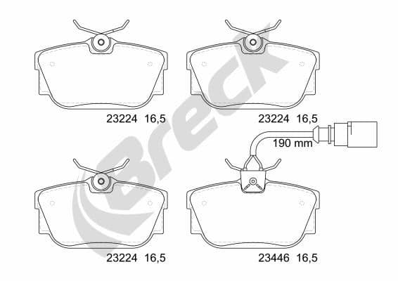 set placute frana,frana disc BRECK 23224 00 702 10